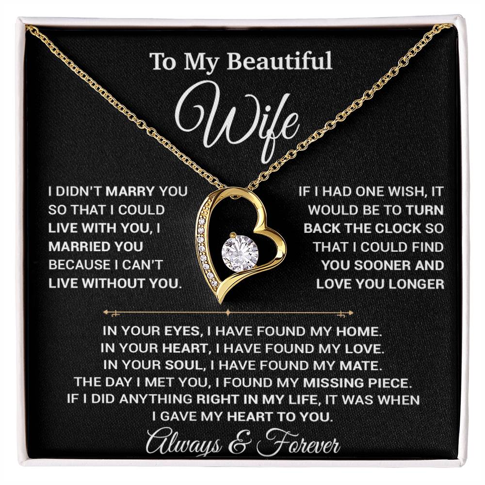 To My Wife Necklace, Christmas Gifts For Women, Anniversary Gift For Wife 12_9_Black
