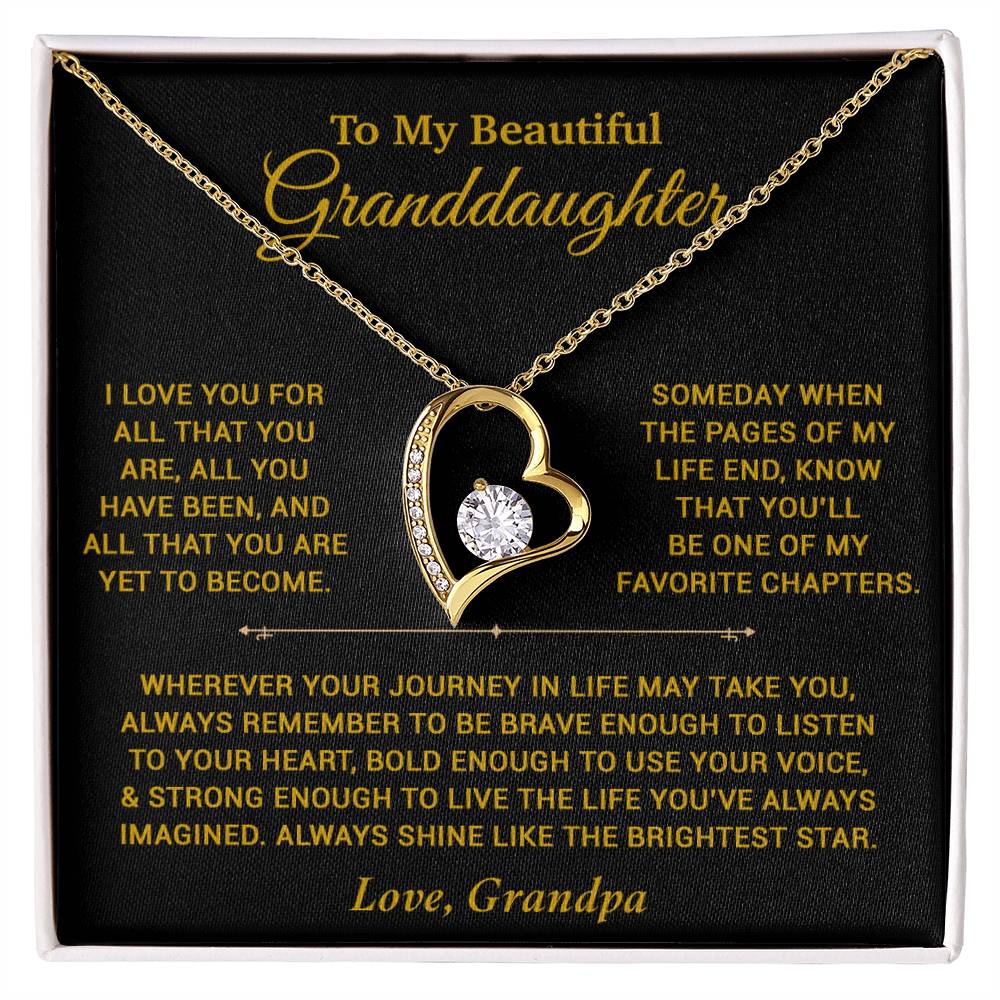 To My Granddaughter Necklace, Birthday Gift For Granddaughter, Birthday Gifts 12_6_Gold