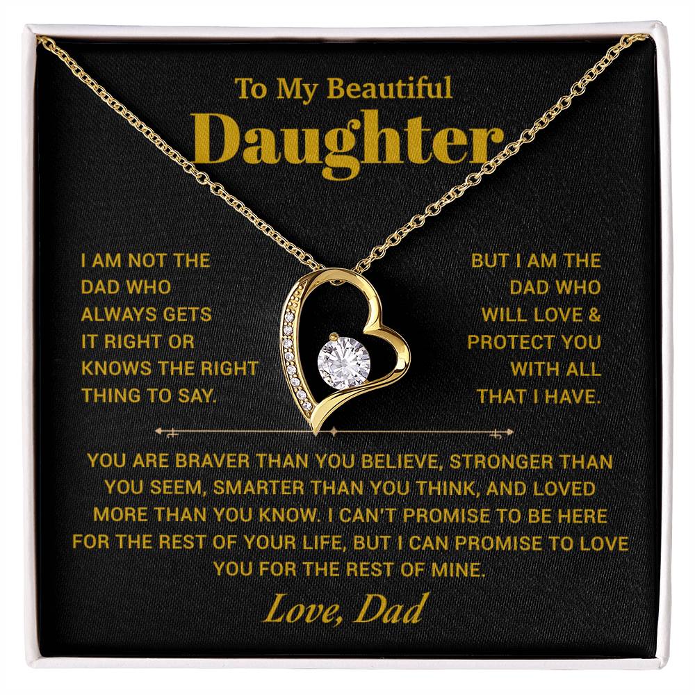 To My Daughter Necklace, Gift for Daughter from Dad, Father Daughter Necklace 21_10_Gold