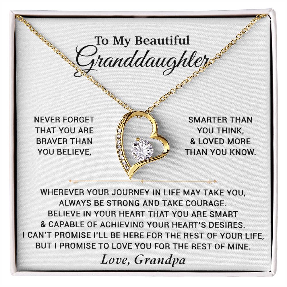 To My Granddaughter Necklace, Birthday Gift For Granddaughter, Birthday Gifts 9_6_White