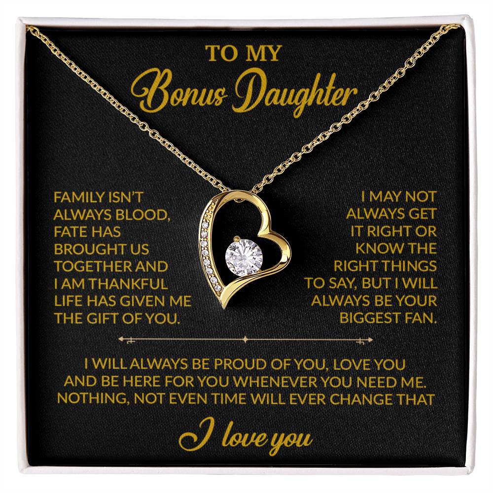 To My Bonus Daughter Necklace, Gift for Bonus Daughter, Step Daughter Birthday 20_2_Gold