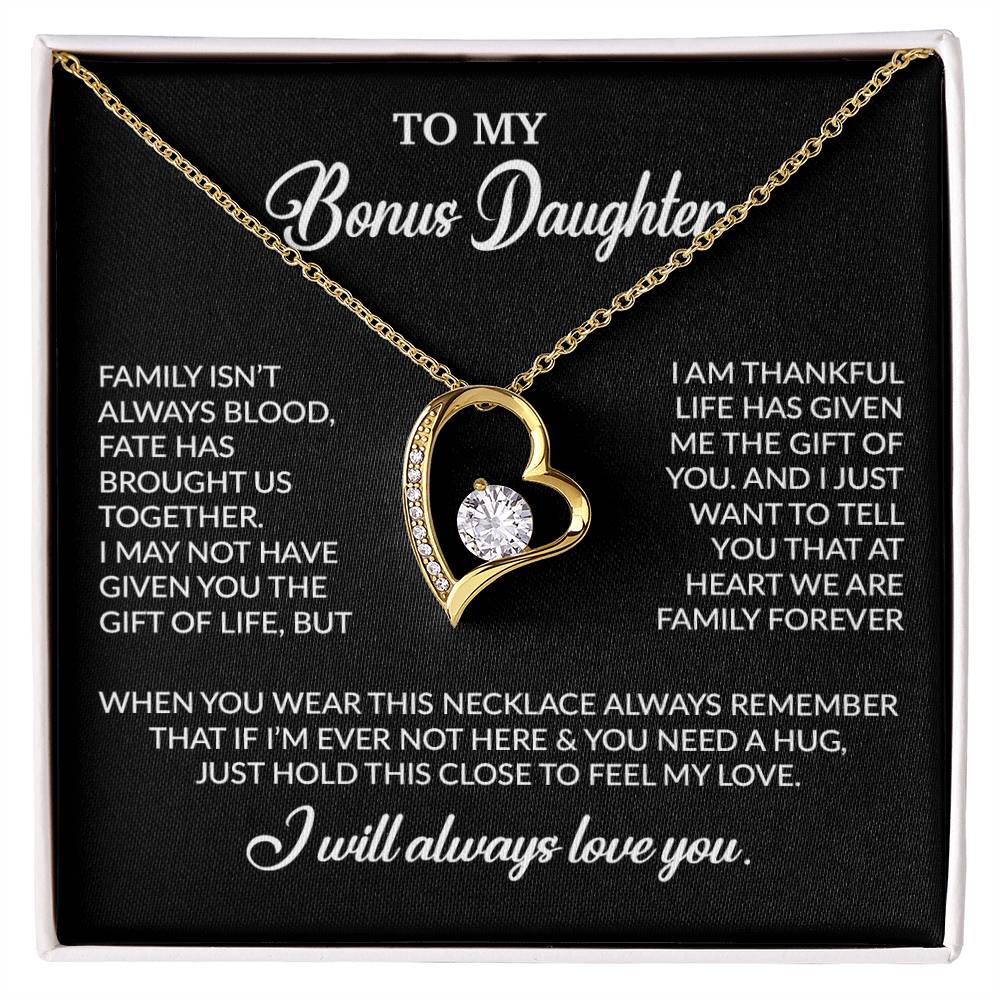 To My Bonus Daughter Necklace, Gift for Bonus Daughter, Step Daughter Birthday 2_10_Black