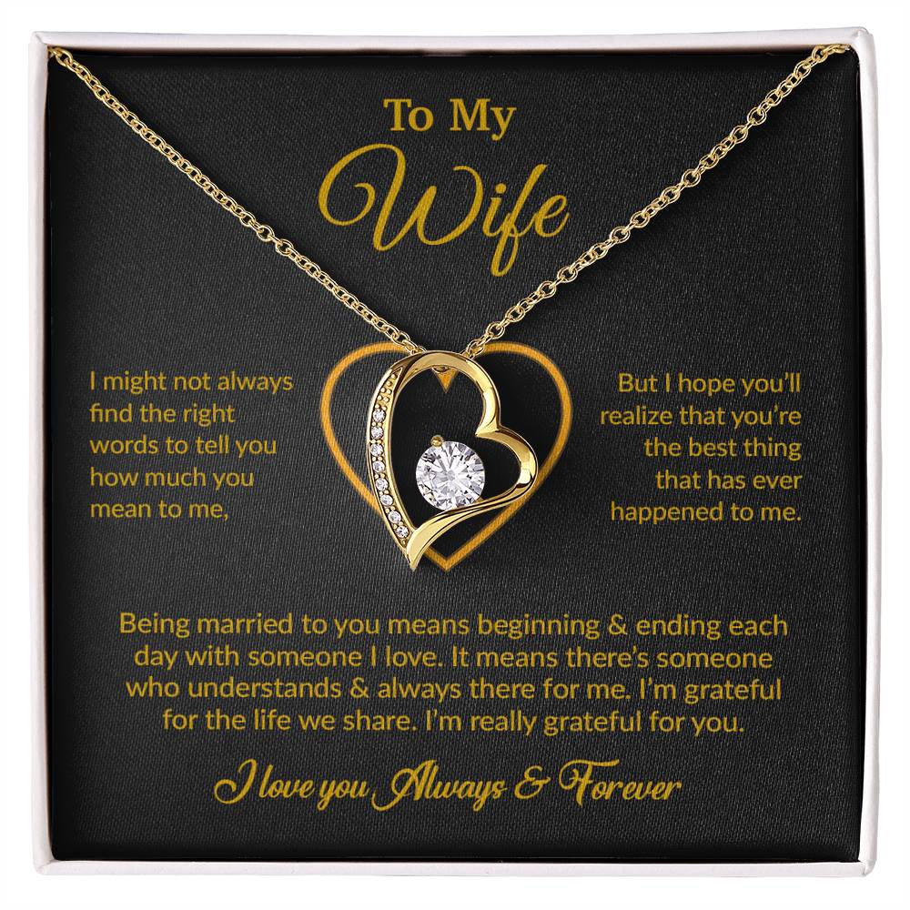 To My Wife Necklace, Gift For Wife, Anniversary Gift For Wife, Necklace For Wife 15_6_Gold