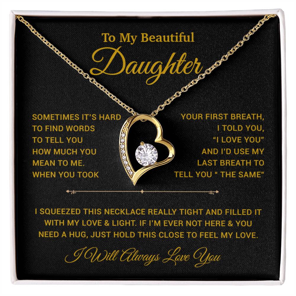 To My Daughter Necklace, Gift for Daughter from Dad, Father Daughter Necklace 22_11_Gold