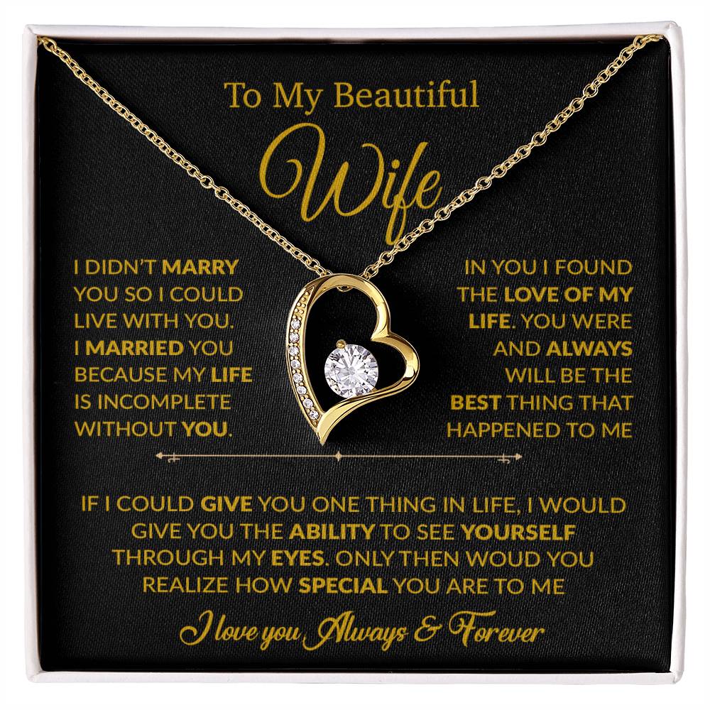 To My Wife Necklace, Gift For Wife, Anniversary Gift For Wife, Necklace For Wife 23_6_Gold