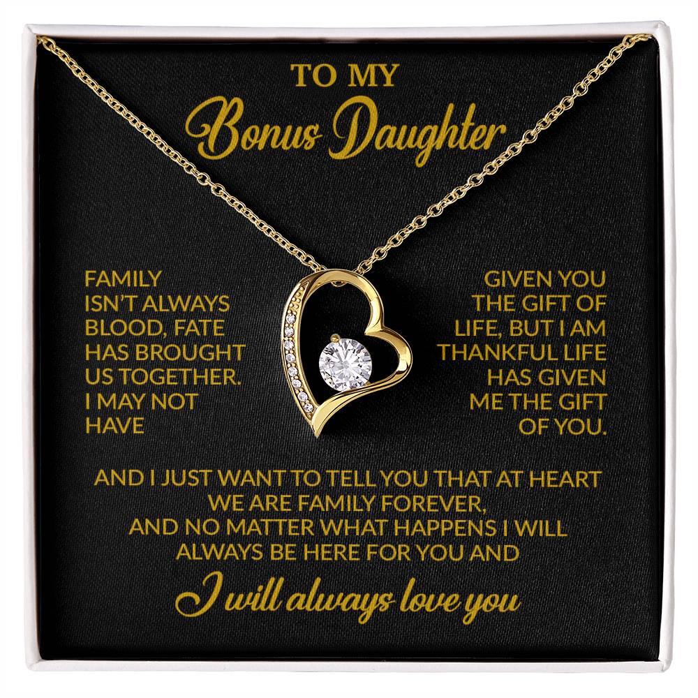 To My Bonus Daughter Necklace, Gift for Bonus Daughter, Step Daughter Birthday 26_11_Gold