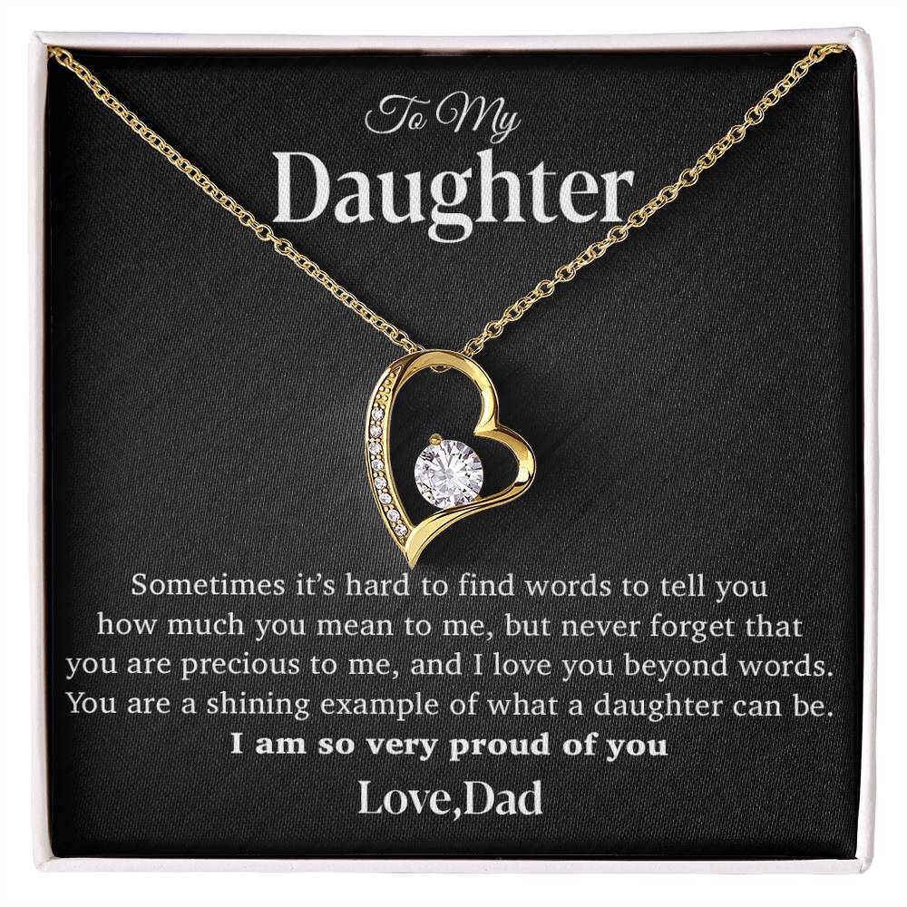 To My Daughter Necklace, Gift for Daughter from Dad, Father Daughter Necklace 12_4_Black