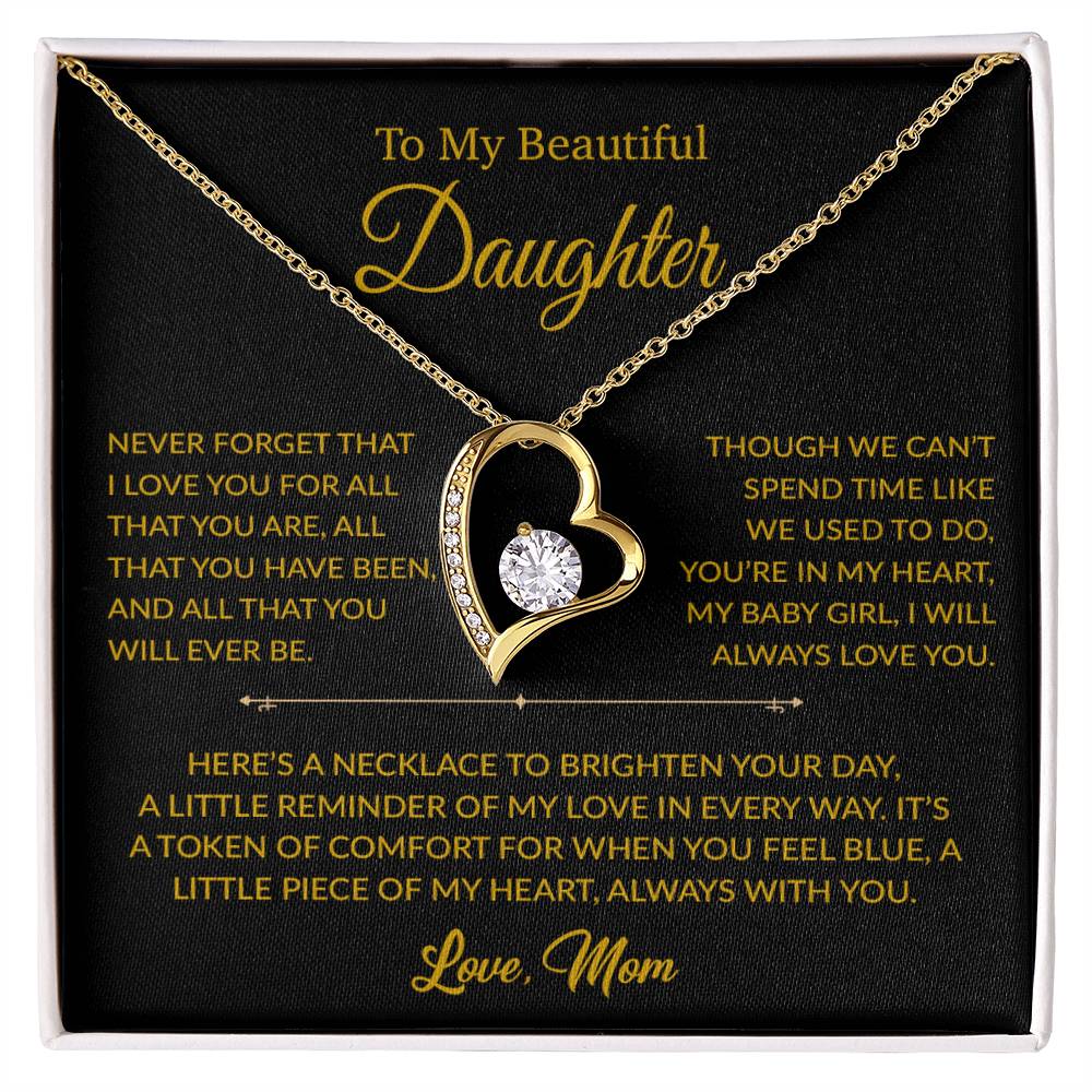 To My Daughter Necklace, Gift for Daughter from mom, Daughter mother Necklace 27_6_Gold