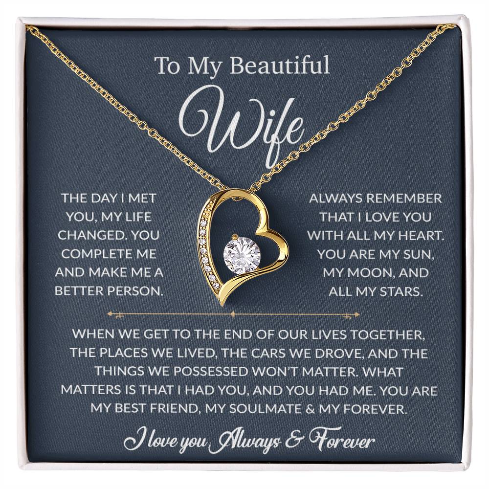 To My Wife Necklace, Gift For Wife, Anniversary Gift For Wife, Necklace For Wife 26_6_Blue