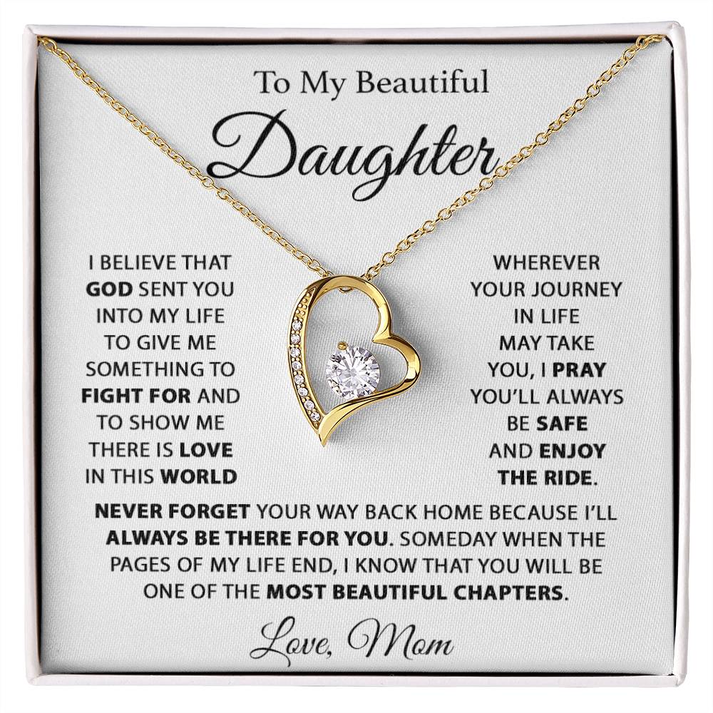 To My Daughter Necklace, Daughter Mother Necklace, Daughter Gift From Mom.