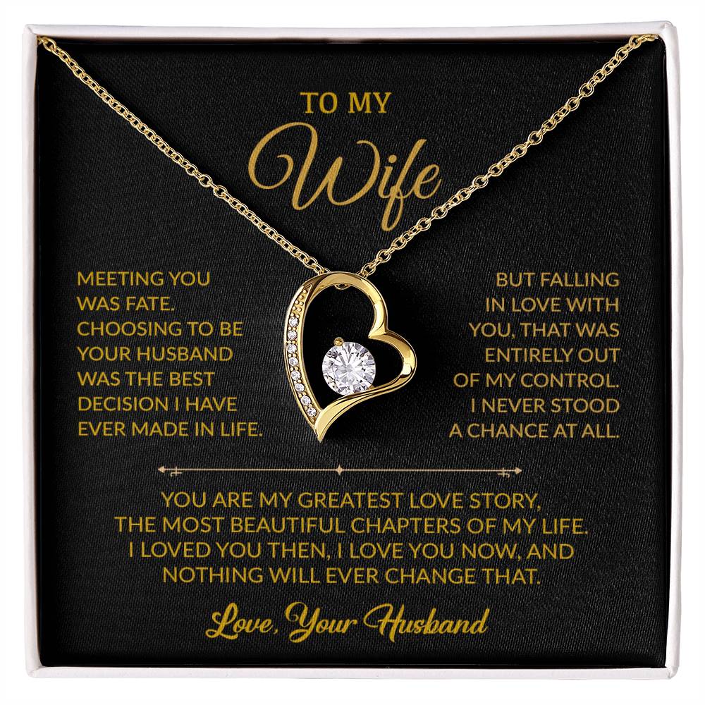 To My Wife Necklace, Gift For Wife, Anniversary Gift For Wife, Necklace For Wife 15_9_Gold