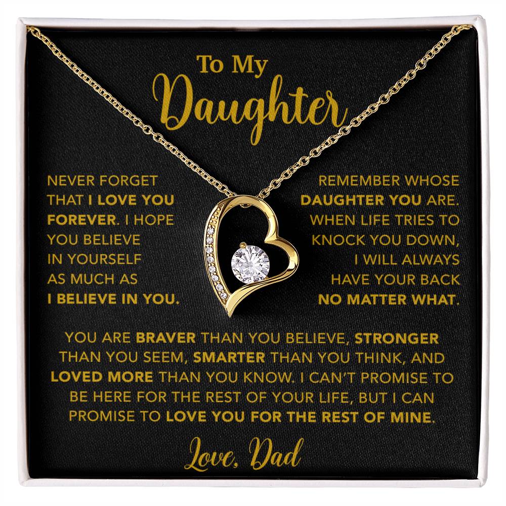 To My Daughter Necklace, Gift for Daughter from Dad, Father Daughter Necklace 7_4_Gold