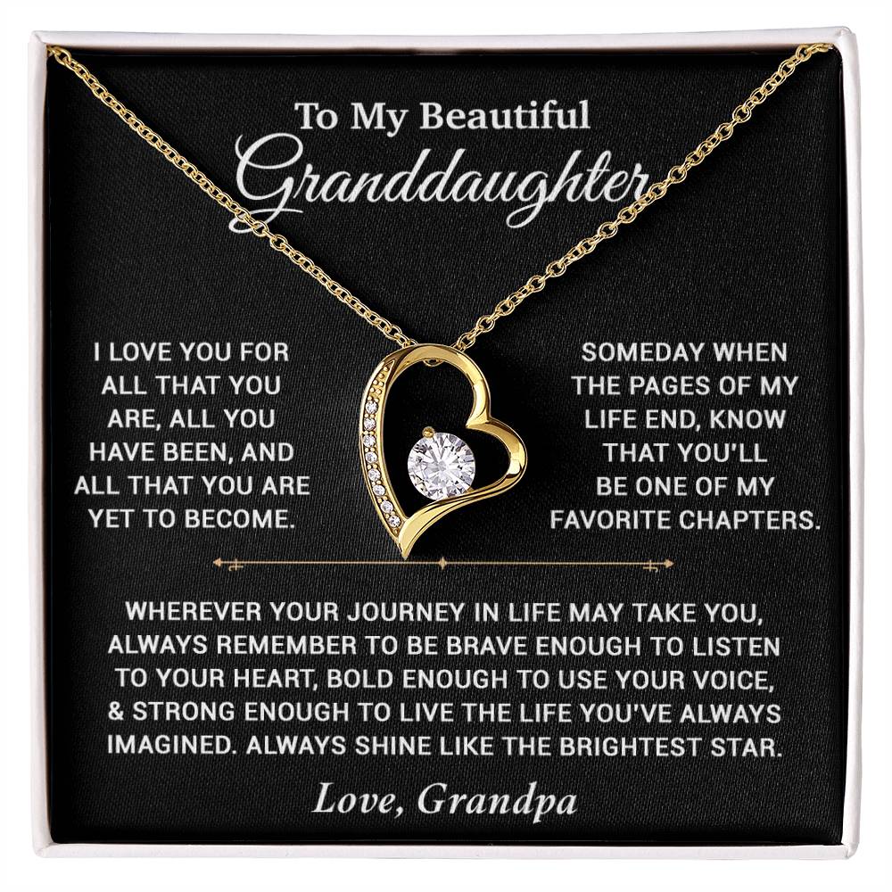 To My Granddaughter Necklace, Birthday Gift For Granddaughter, Birthday Gifts 12_6_Black