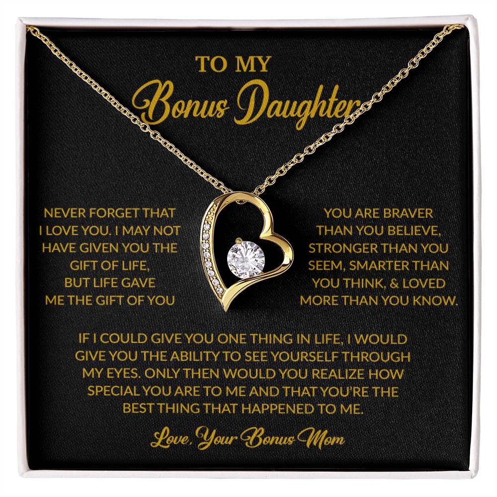 To My Bonus Daughter Necklace, Gift for Bonus Daughter, Step Daughter Birthday 5_6_Gold