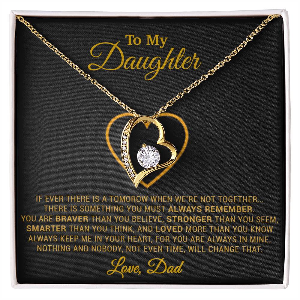 To My Daughter Necklace, Gift for Daughter from Dad, Father Daughter Necklace 12_12_Gold