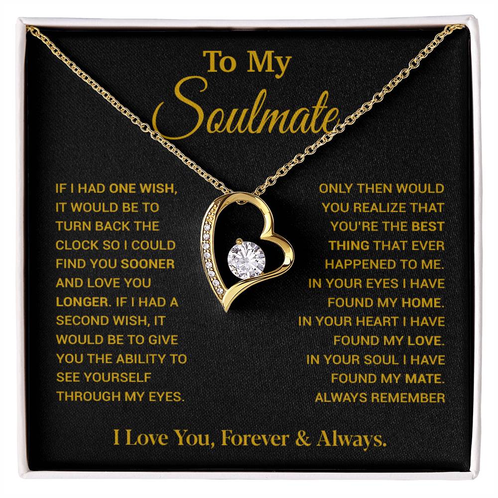 To My Soulmate Necklace, Soulmate Gift, Gift For Girlfriend, Christmas Gift 9_12_Gold