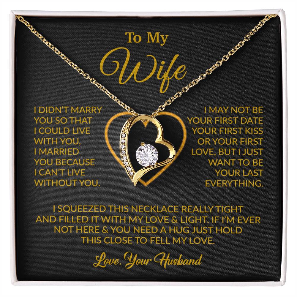 To My Wife Necklace, Wife Gift from Husband, Christmas Gift 5_12_Gold