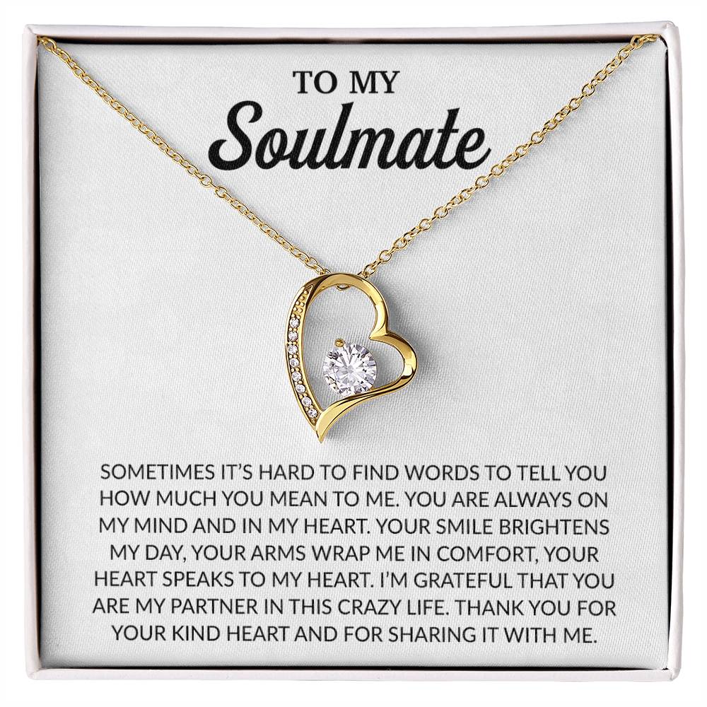 To My Soulmate Necklace, Anniversary Gift for Her, Gifts for Wife, Gifts for Girlfriend_White