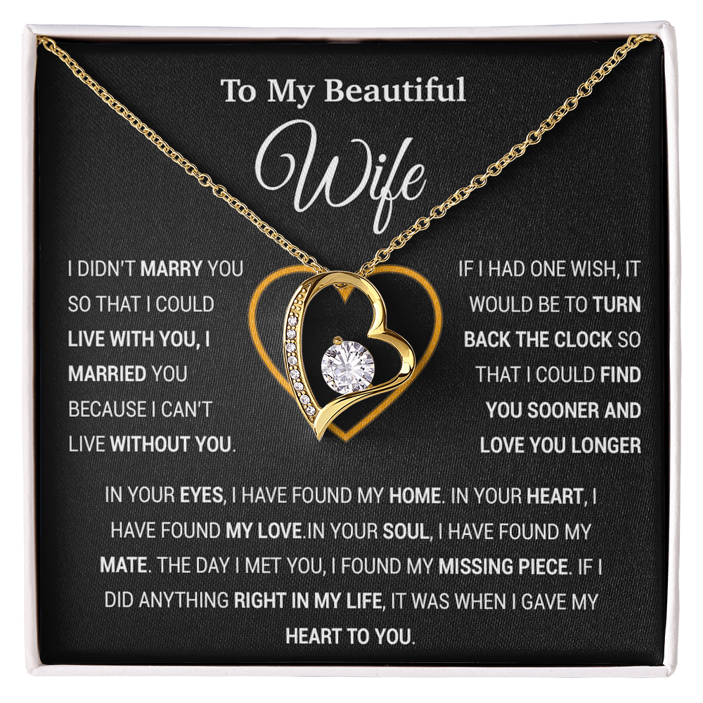 To My Wife Necklace, Gift For Wife, Anniversary Gift For Wife, Necklace For Wife 6_1_Black
