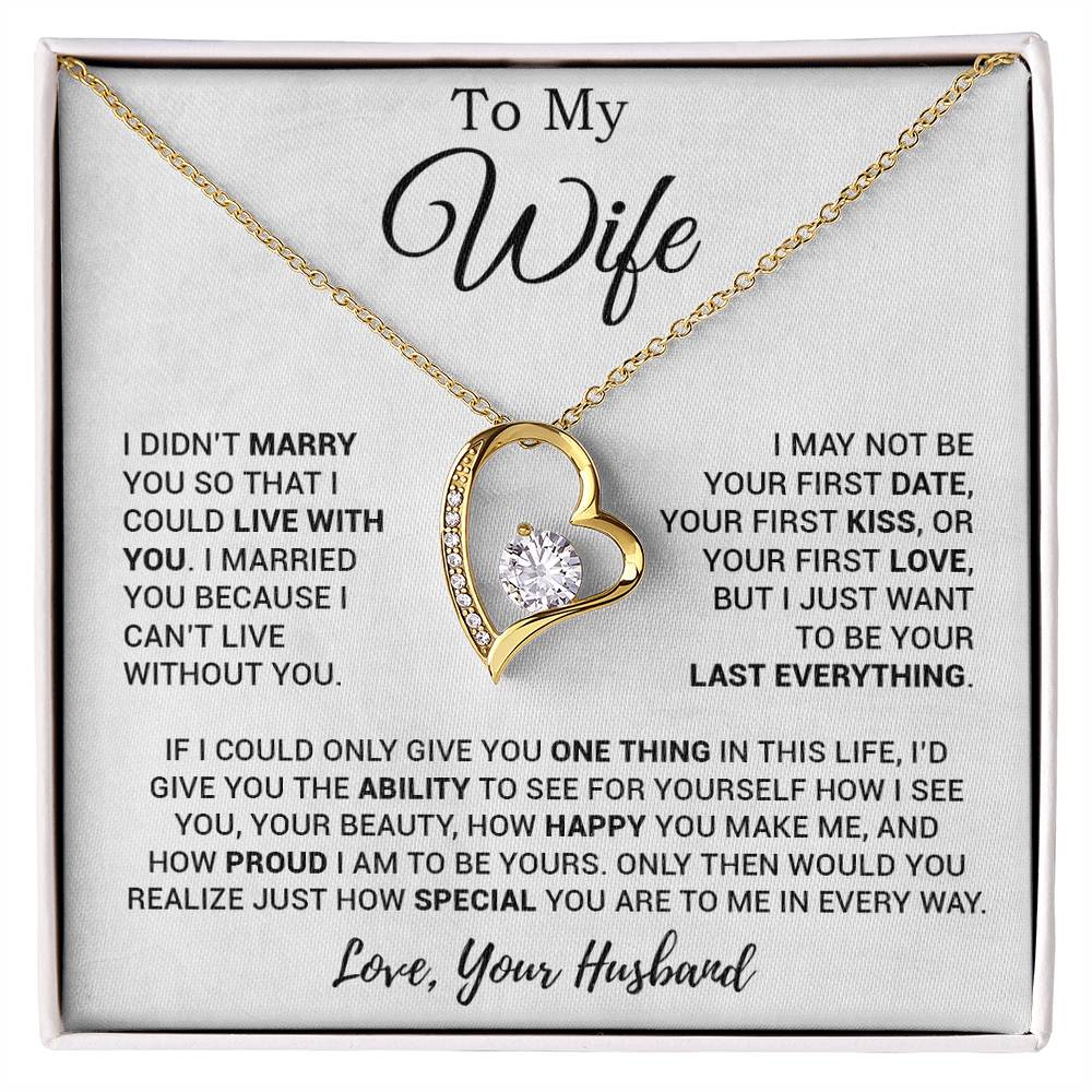To My Wife Necklace, Gift For Wife, Anniversary Gift For Wife, Necklace For Wife 27_3_White