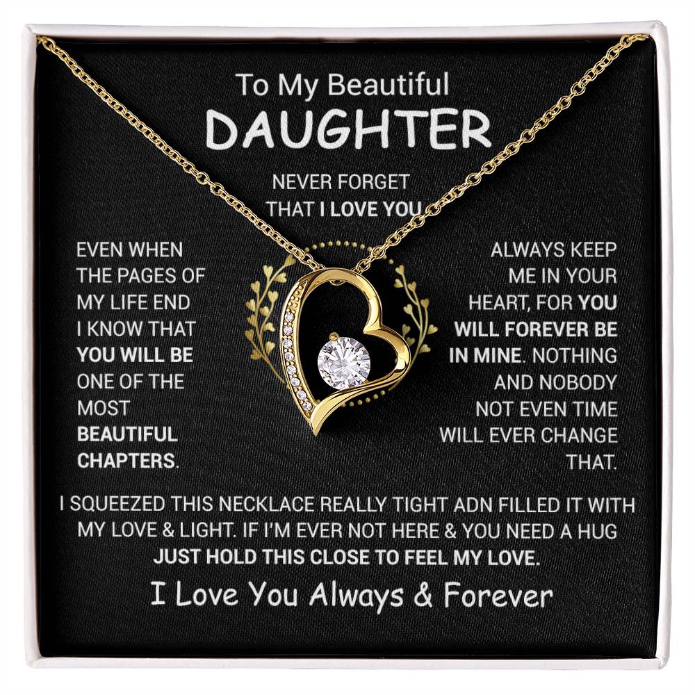 To My Daughter Necklace, Daughter Father Necklace, Daughter Gift From Dad, Mom 13_12_Black
