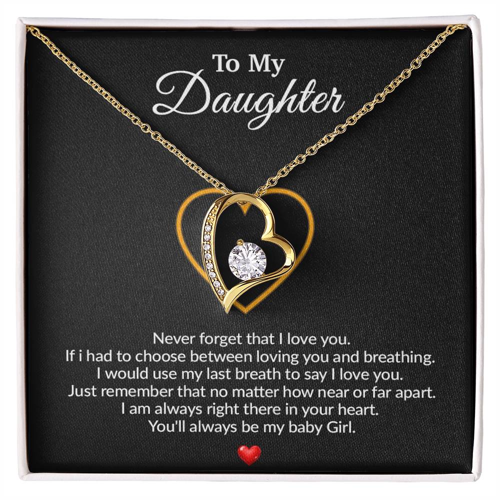 To My Daughter Necklace, Gift for Daughter from Dad, Father Daughter Necklace 11_8_Black