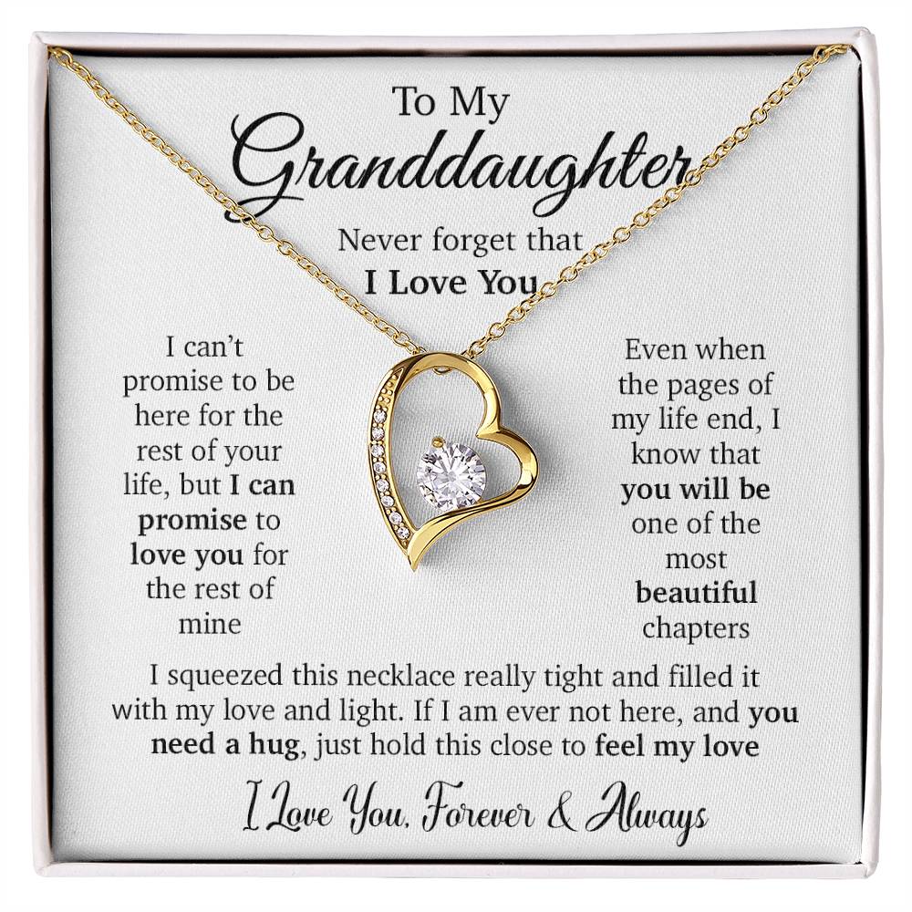 To My Granddaughter Necklace,Granddaughter Christmas Gift,Granddaughter Birthday Gift_White