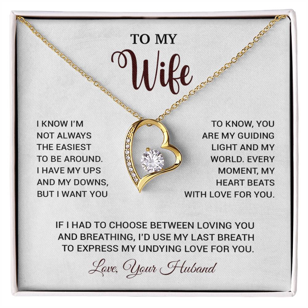 To My Wife Necklace, Gift For Wife, Anniversary Gift For Wife, Necklace For Wife 16_9_White