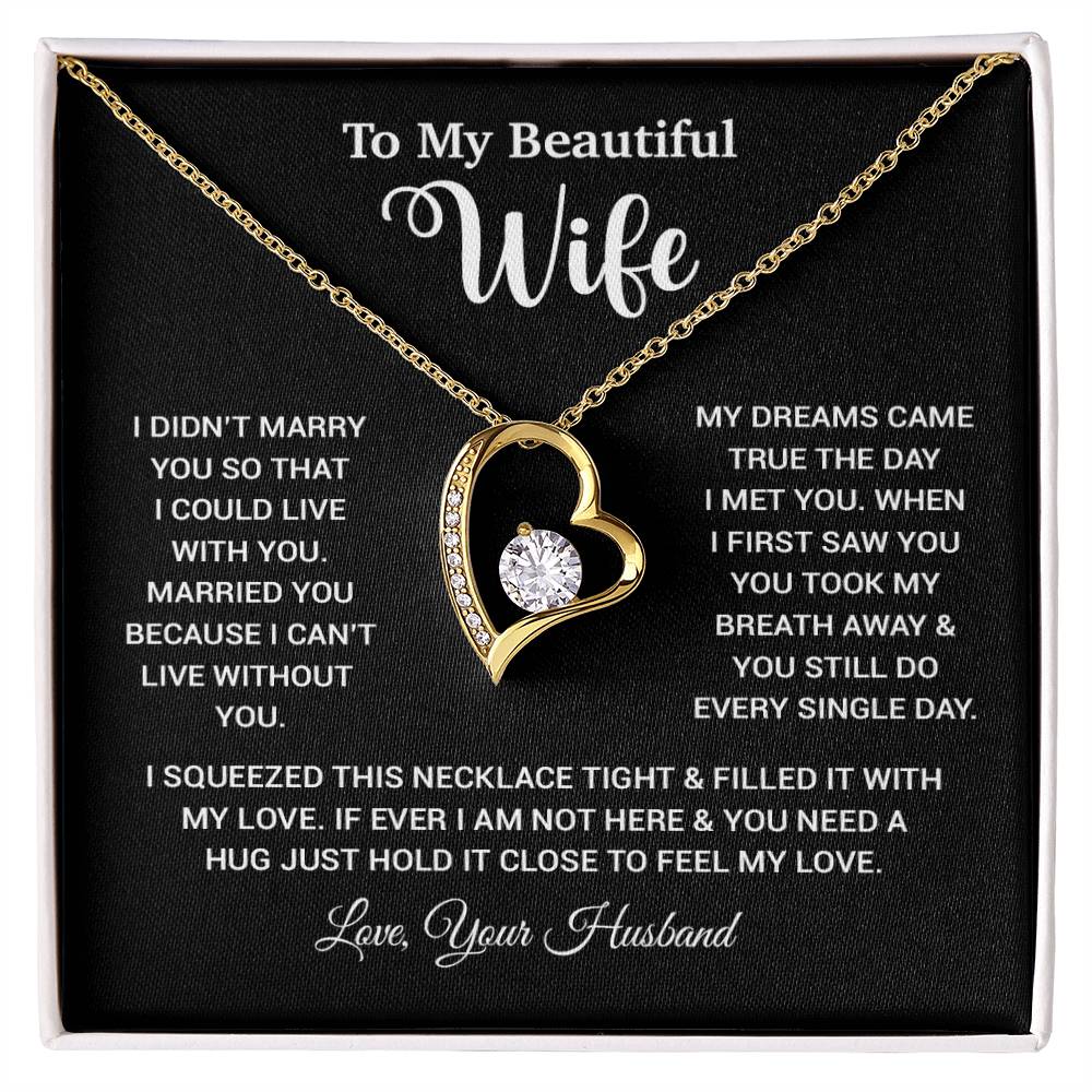 To My Wife Necklace, Wife Gift From Husband, Wife Husband Necklace, Christmas Gift 26_10_Black