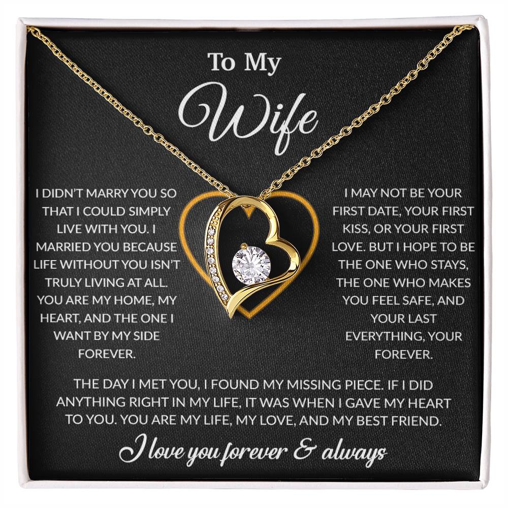 To My Wife Necklace, Gift For Wife, Anniversary Gift For Wife, Necklace For Wife 24_2_Black
