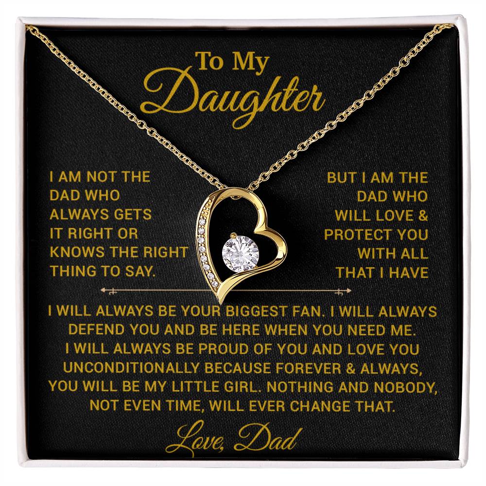 To My Daughter Necklace, Gift for Daughter from Dad, Father Daughter Necklace 26_5_Gold