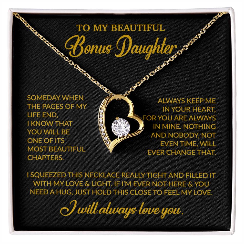 To My Bonus Daughter Necklace, Gift for Bonus Daughter, Step Daughter Birthday 25_11_Gold