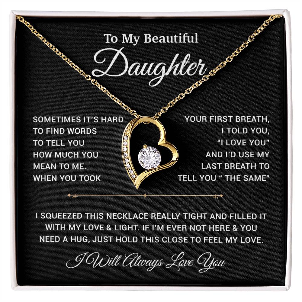 To My Daughter Necklace, Gift for Daughter from Dad, Father Daughter Necklace 22_11_Black