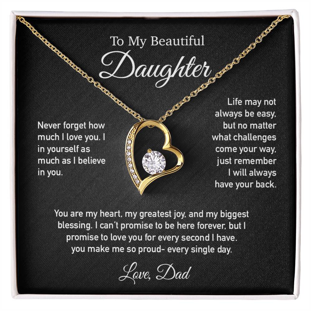 To My Daughter Necklace, Daughter Father Necklace, Daughter Gift From Dad 3_6_Black