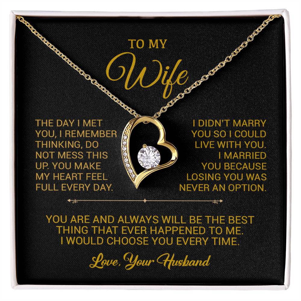 To My Wife Necklace, Gift For Wife, Anniversary Gift For Wife, Christmas Gift 26_9_Gold