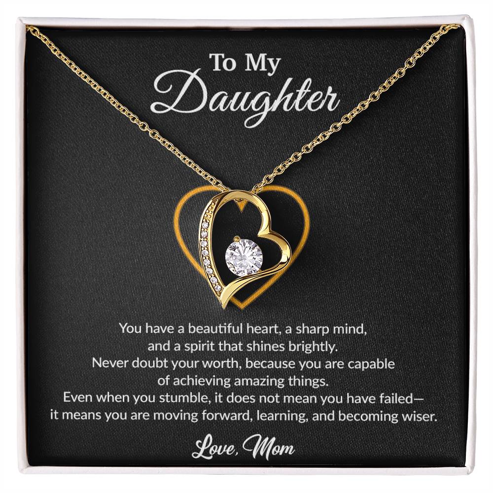 To My Daughter Necklace, Gift for Daughter from Mom, Mother Daughter Necklace