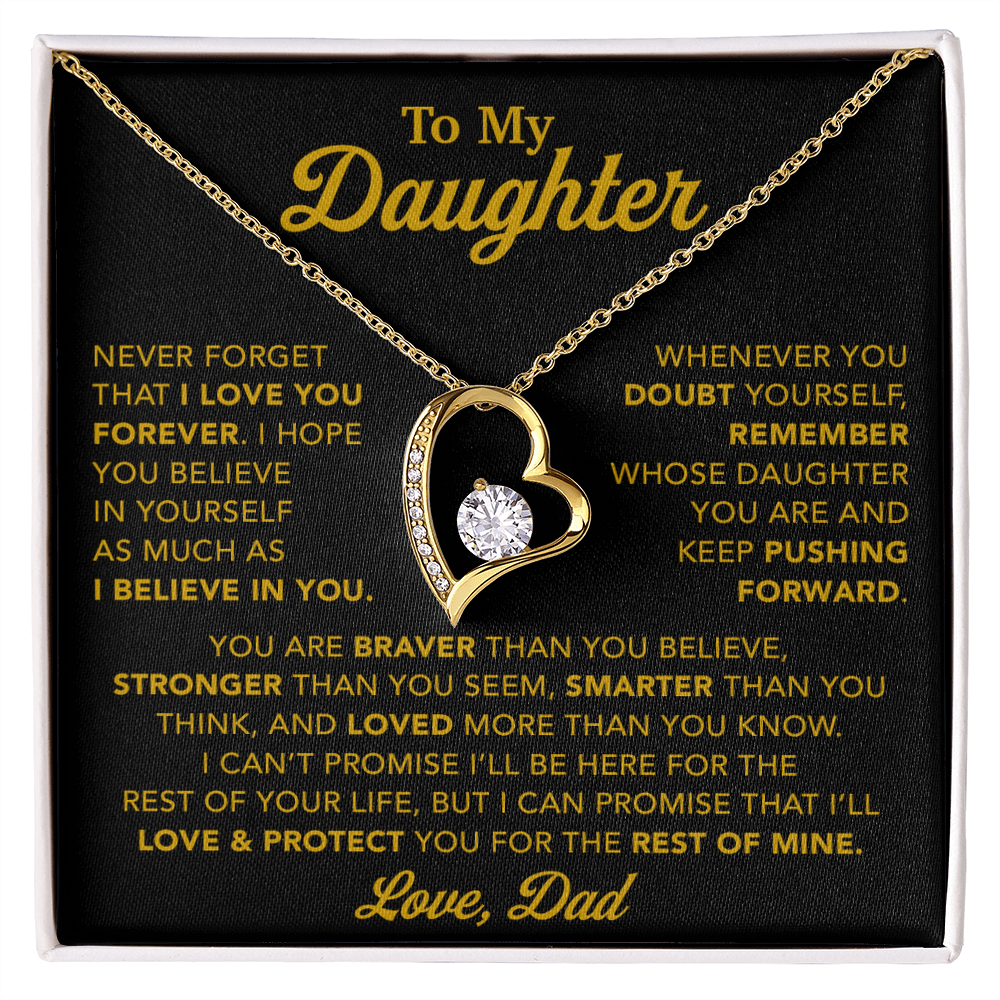 To My Daughter Necklace, Gift for Daughter from Dad, Father Daughter Necklace 15_11_Gold