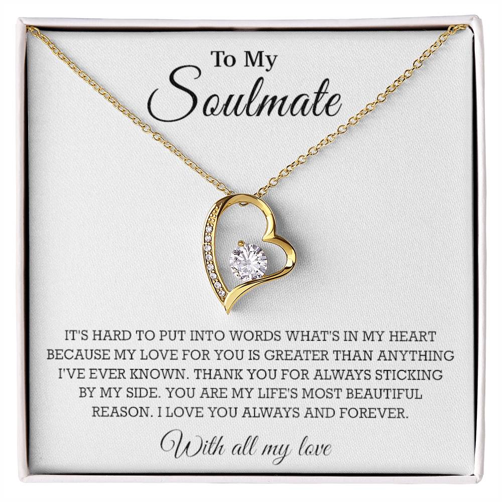 To My Soulmate Necklace, Valentine Gift For Her, Gift For Soulmate