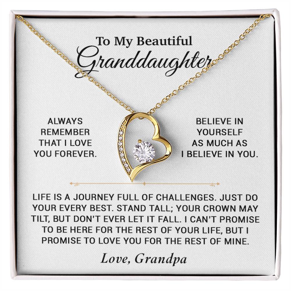 To My Granddaughter Necklace, Birthday Gift For Granddaughter, Birthday Gifts 7_6_White