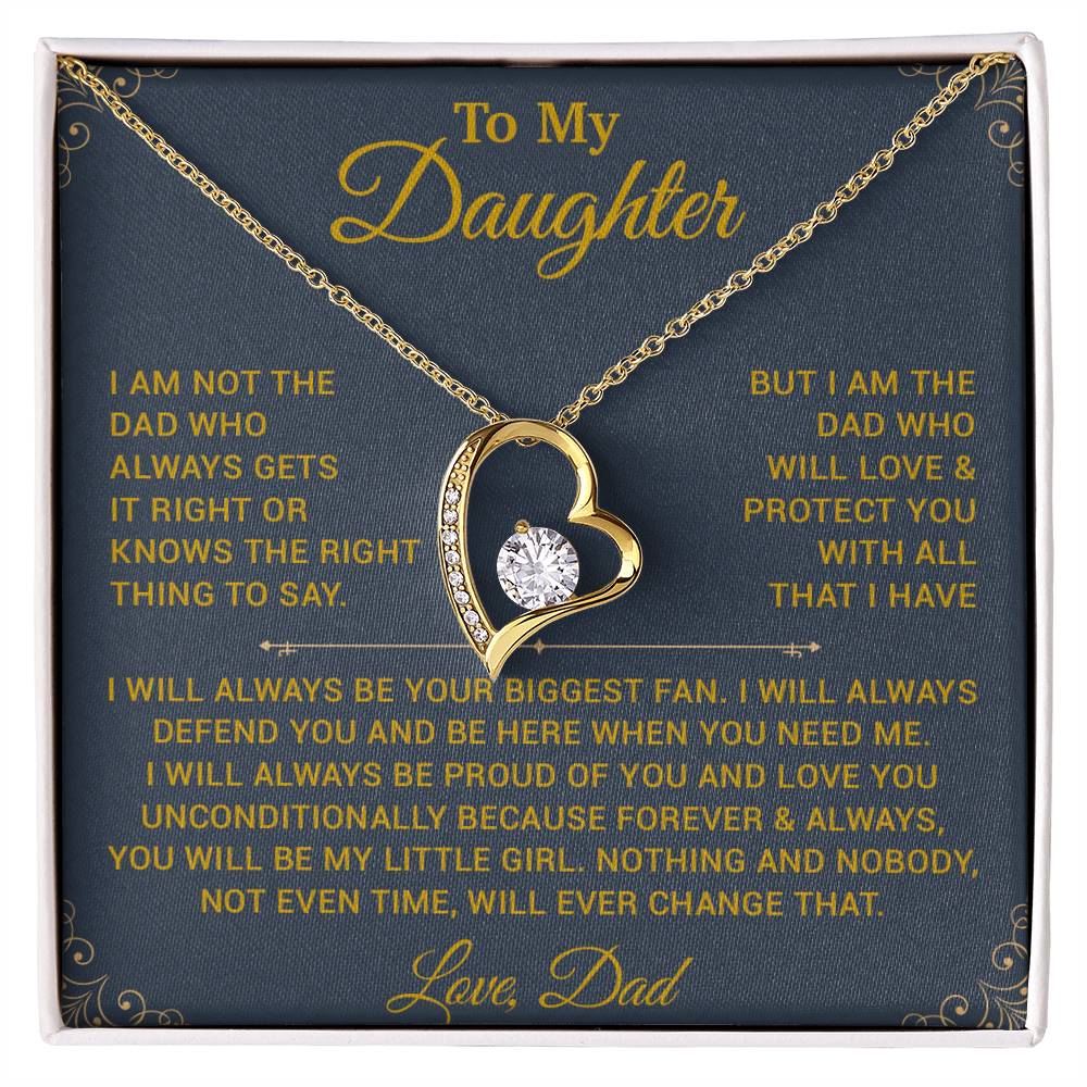 To My Daughter Necklace, Gift for Daughter from Dad, Father Daughter Necklace 7_10_Gold