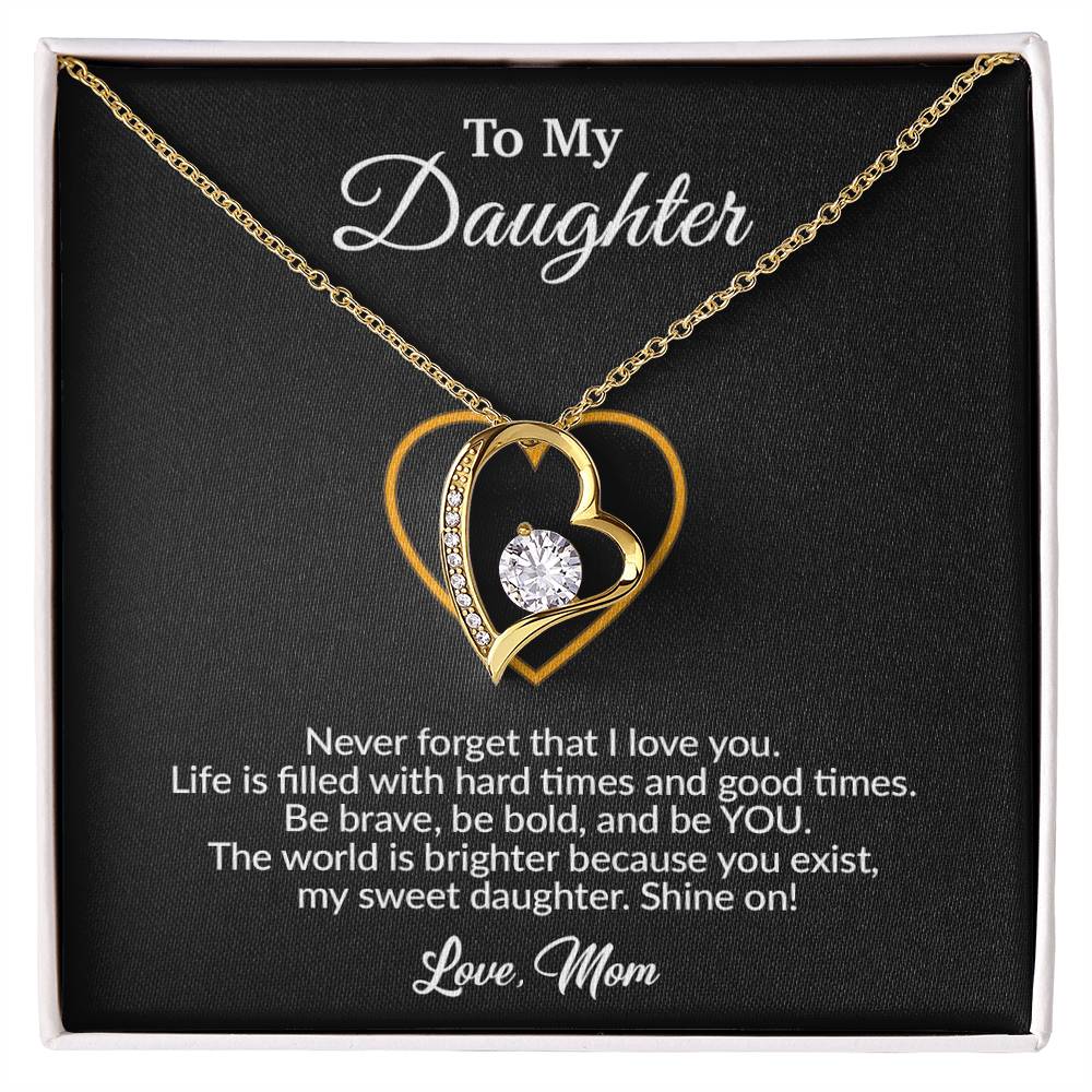 To My Daughter Necklace, Gift for Daughter from Mom, Mother Daughter Necklace
