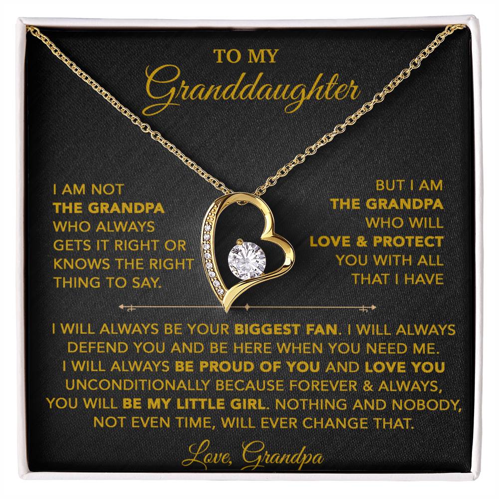 To My Granddaughter Necklace, Granddaughter Gift from Grandpa, Christmas Gift 28_8_Gold
