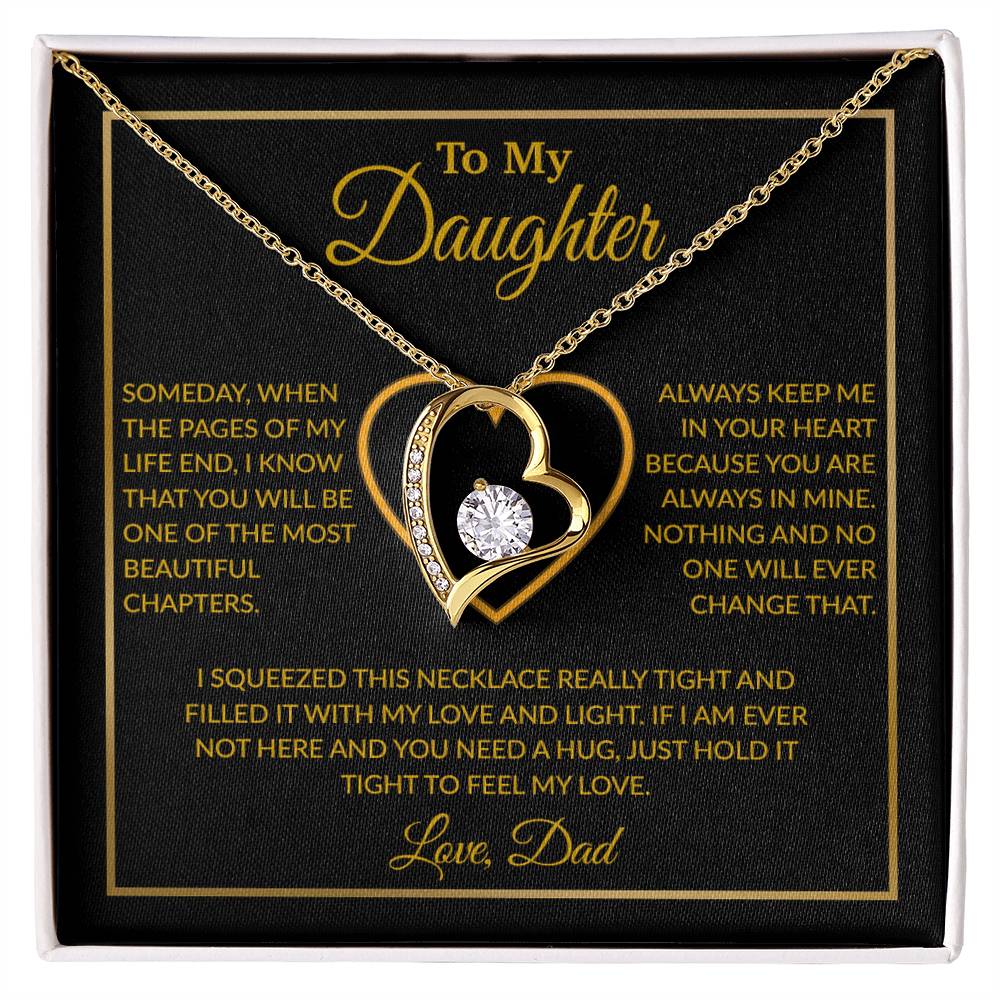 To My Daughter Necklace, Gift For Daughter From Dad, Daughter Father Necklace 7_12_Gold