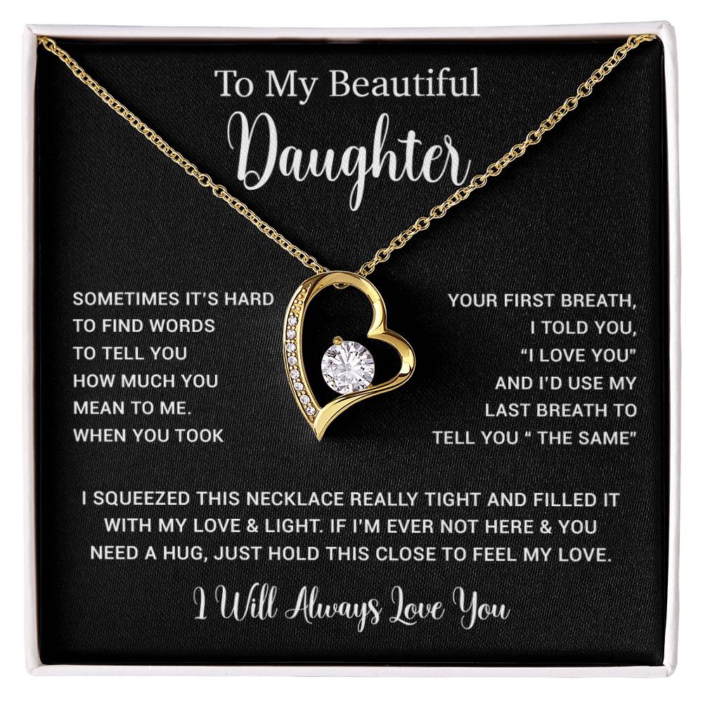 To My Daughter Necklace, Gift for Daughter from Dad, Father Daughter Necklace  11_5_Black