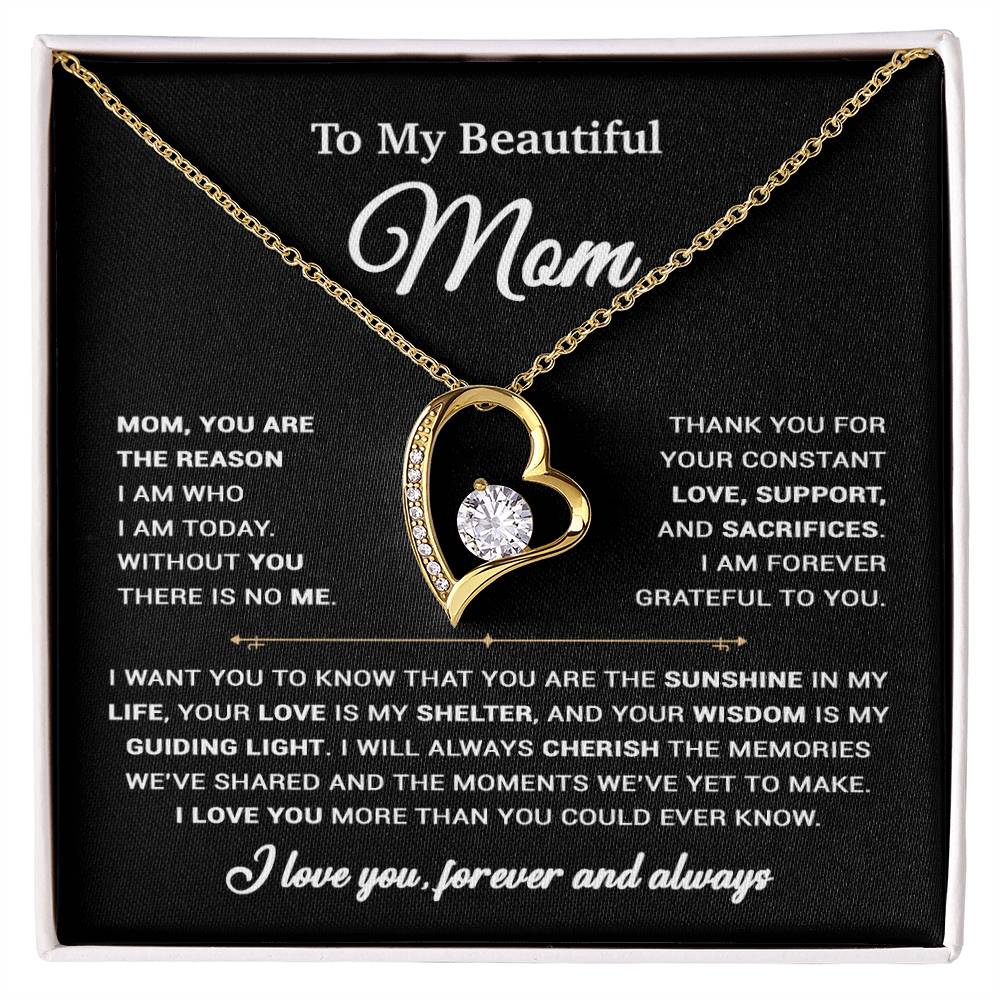 To My Mom Necklace, Sentimental Mother's Day Gift For Mom From Son 31_3_Black