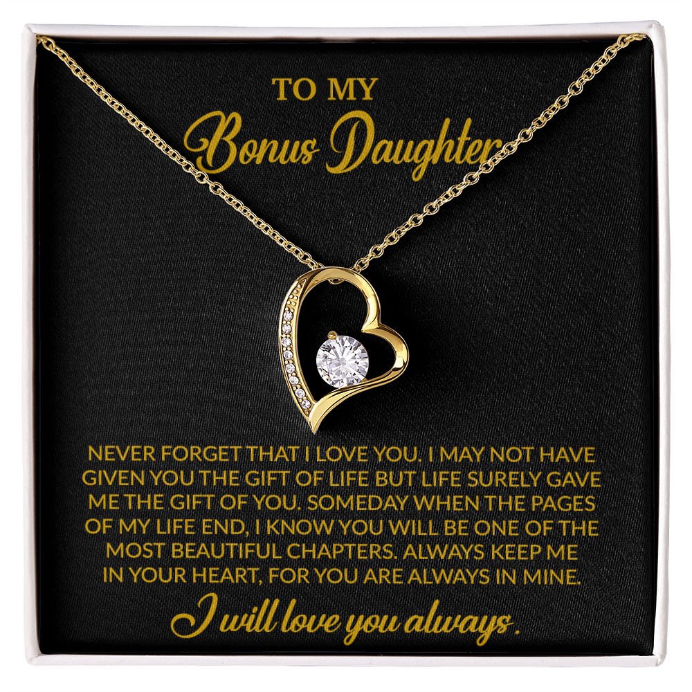 To My Bonus Daughter Necklace, Gift for Bonus Daughter, Step Daughter Birthday 4_10_Gold