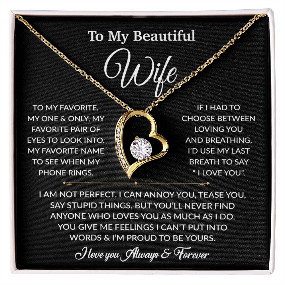 To My Wife Necklace, Gift For Wife, Anniversary Gift For Wife, Necklace For Wife 7_6_Black