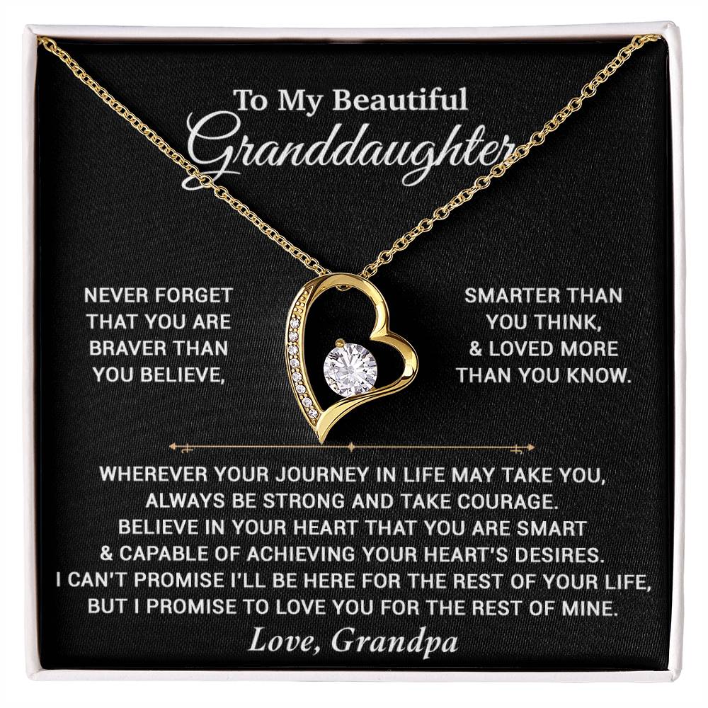 To My Granddaughter Necklace, Birthday Gift For Granddaughter, Birthday Gifts 9_6_Black