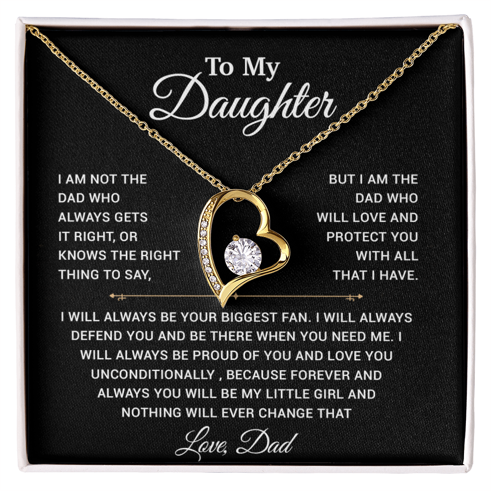 To My Daughter Necklace, Gift for Daughter from Dad, Father Daughter Necklace 23_11_Black