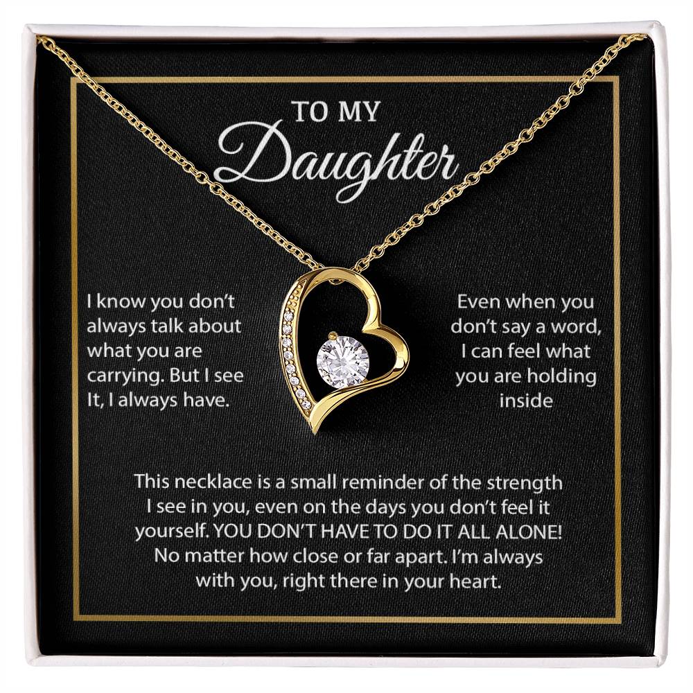 To My Daughter Necklace, Gift for Daughter from Mom, Daughter Mother Necklace 24_3_Black